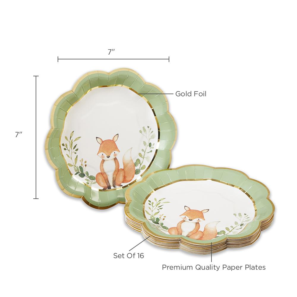 Woodland Baby 7 in. Premium Paper Plates (Set of 16)