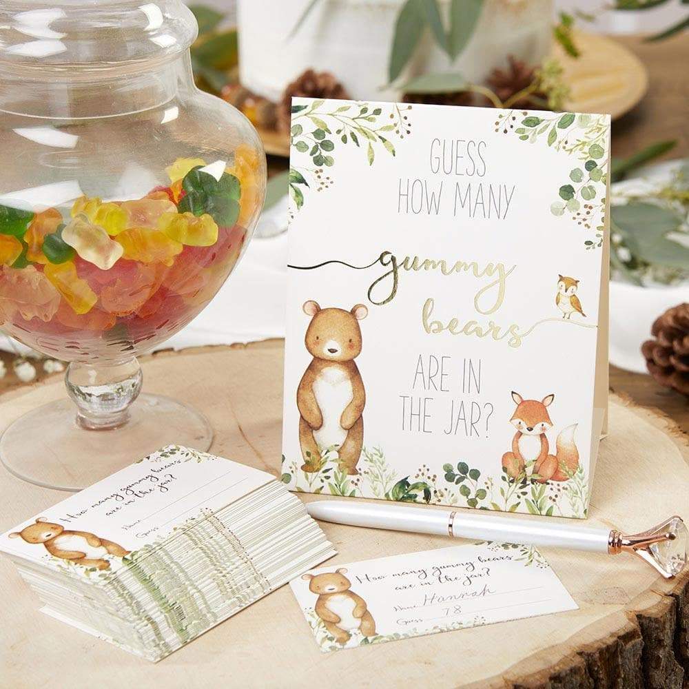 Woodland Baby Advice Card & Baby Shower Game (Set of 50)