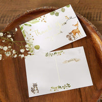 Thumbnail for Woodland Baby Shower Invitation & Thank You Card Bundle (Set of 25)