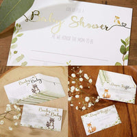 Thumbnail for Woodland Baby Shower Invitation & Thank You Card Bundle (Set of 25)