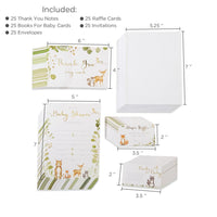 Thumbnail for Woodland Baby Shower Invitation & Thank You Card Bundle (Set of 25)