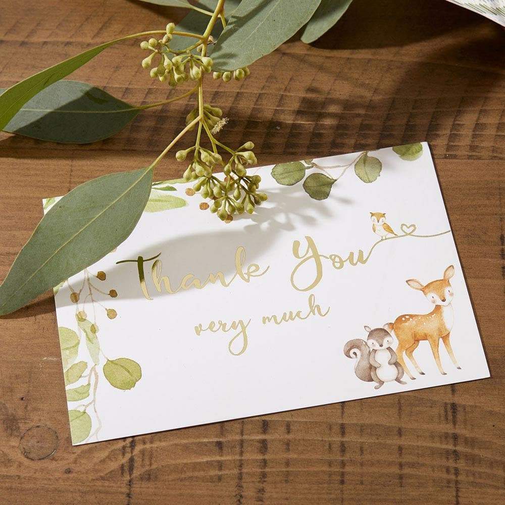 Woodland Baby Shower Invitation & Thank You Card Bundle (Set of 25)