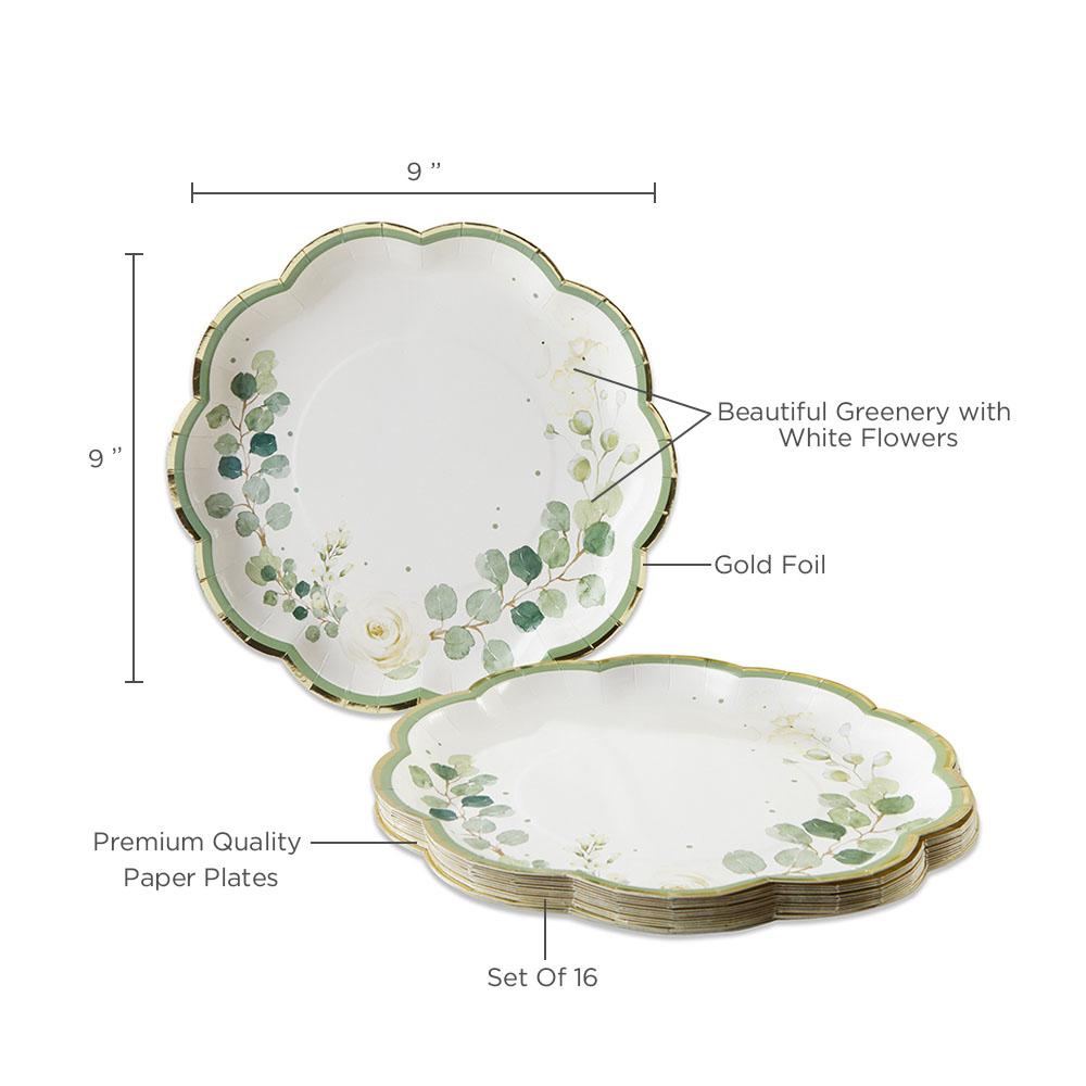 Botanical Garden 9 in. Premium Paper Plates (Set of 16)