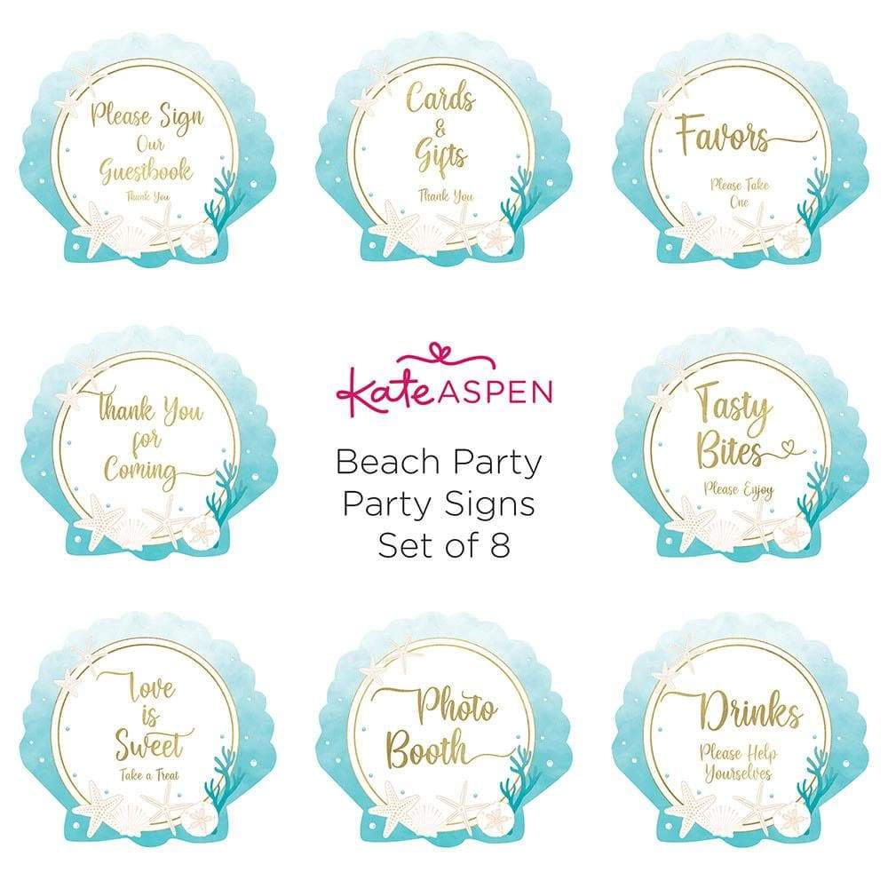 Beach Party Décor Sign Kit (Set of 8)