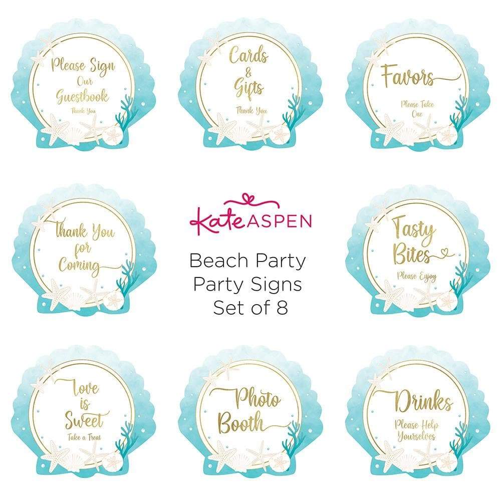 Beach Party Décor Sign Kit (Set of 8)