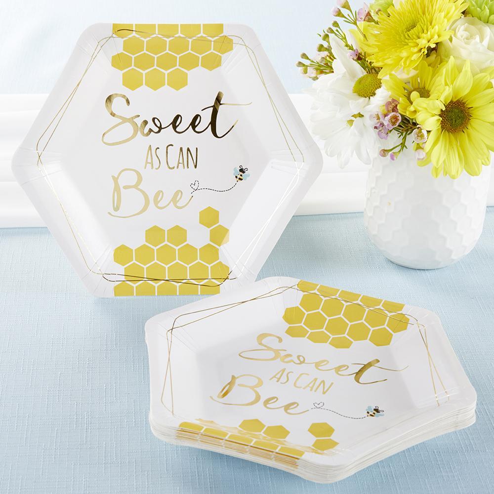 Sweet as Can Bee 7 in. Premium Paper Plates (Set of 16)