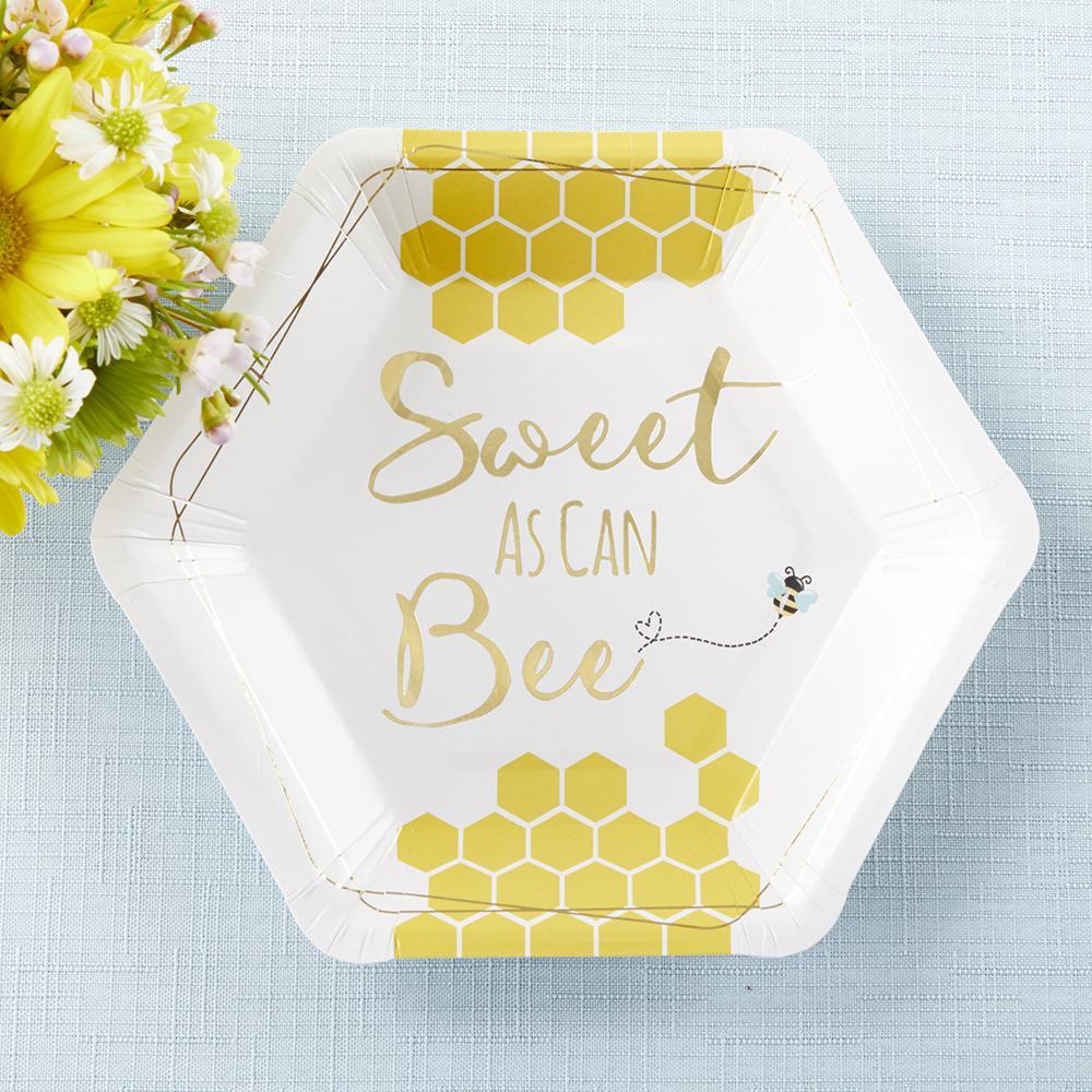 Sweet as Can Bee 7 in. Premium Paper Plates (Set of 16)