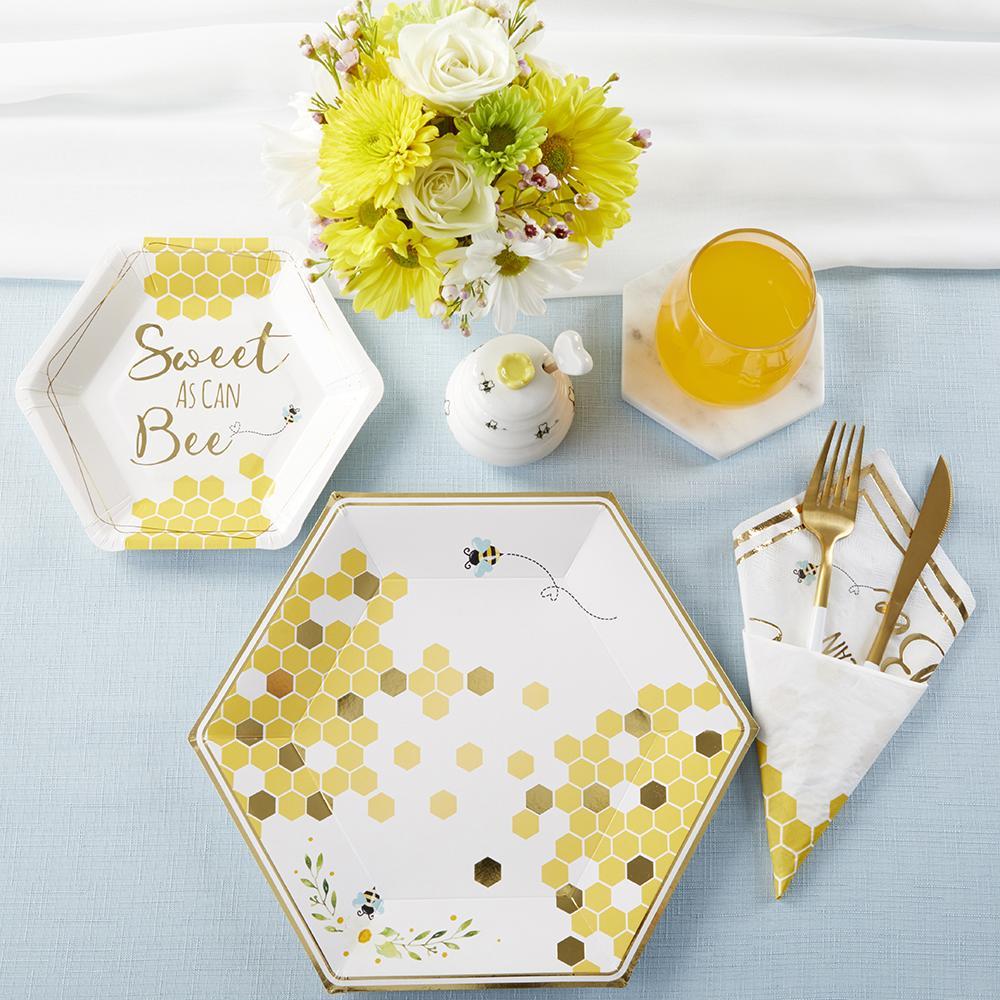 Sweet as Can Bee 7 in. Premium Paper Plates (Set of 16)