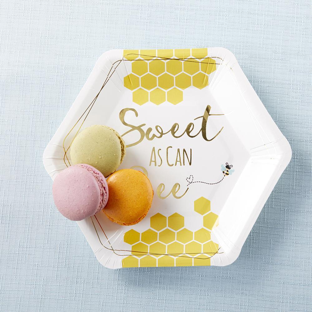 Sweet as Can Bee 7 in. Premium Paper Plates (Set of 16)