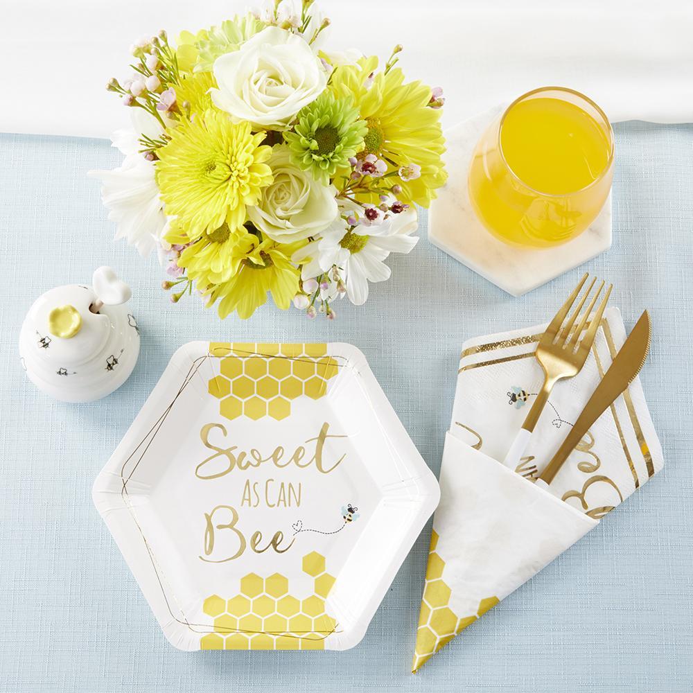 Sweet as Can Bee 7 in. Premium Paper Plates (Set of 16)