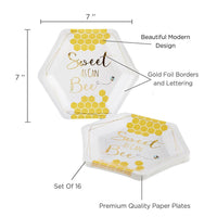 Thumbnail for Sweet as Can Bee 7 in. Premium Paper Plates (Set of 16)