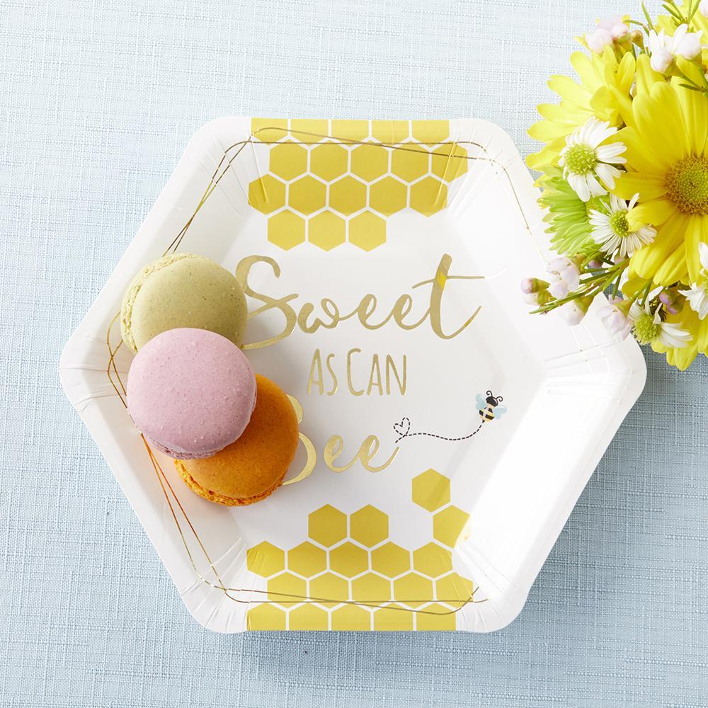 Sweet as Can Bee 7 in. Premium Paper Plates (Set of 16)