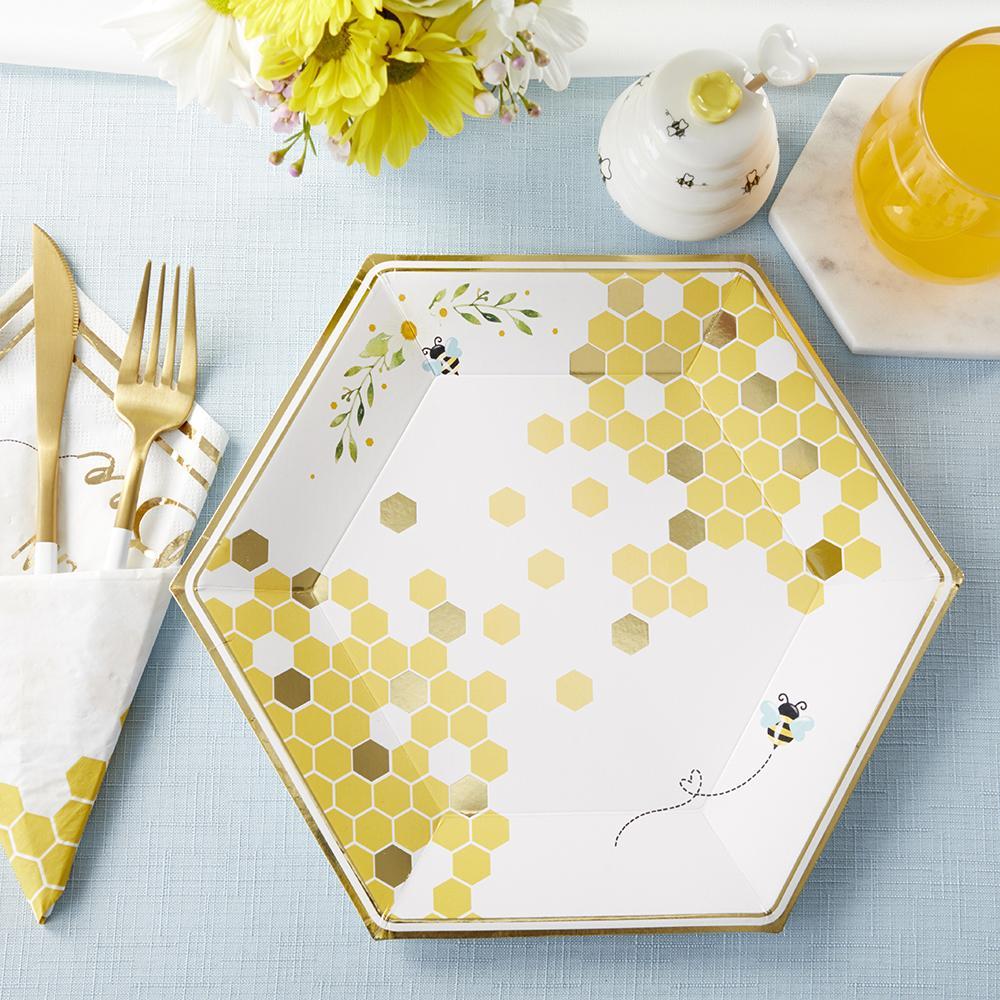 Sweet as Can Bee 9 in. Premium Paper Plates (Set of 16)