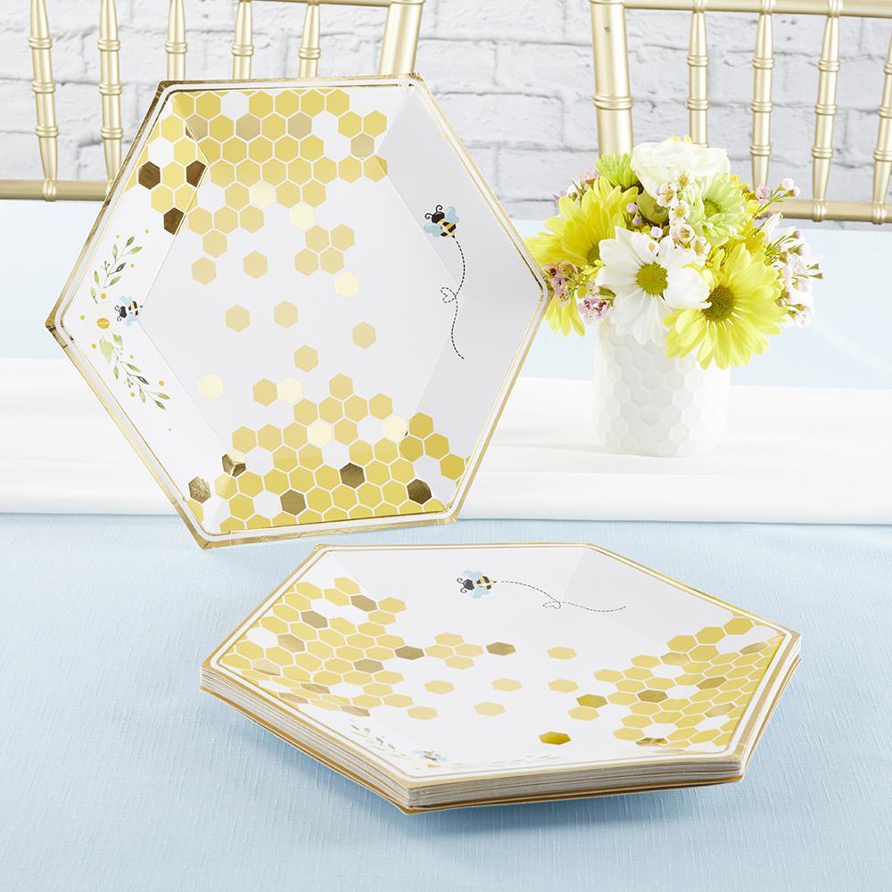 Sweet as Can Bee 9 in. Premium Paper Plates (Set of 16)