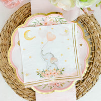 Thumbnail for Pink Elephant Baby Shower 2 Ply Paper Napkins (Set of 30)