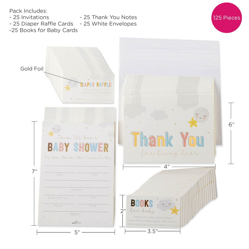 Twinkle Twinkle Invitation & Thank You Card Bundle (Set of 25)