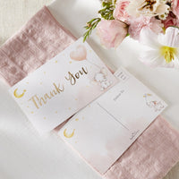Thumbnail for Elephant Baby Shower Invitation & Thank You Card Bundle - Pink (Set of 25)