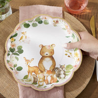 Thumbnail for Woodland Baby 9 in. Premium Paper Plates - Pink (Set of 16)
