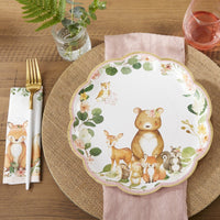 Thumbnail for Woodland Baby 9 in. Premium Paper Plates - Pink (Set of 16)