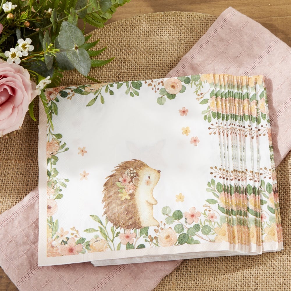 Woodland Baby 2 Ply Paper Napkins - Pink (Set of 30)