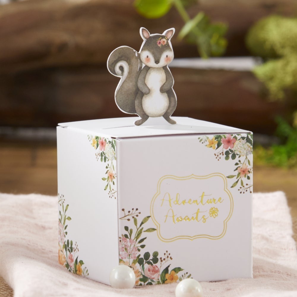 Woodland Baby Favor Box - Pink (Set of 24)