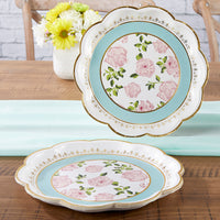 Thumbnail for Tea Time Whimsy 9 in. Premium Paper Plates - Blue (Set of 16)