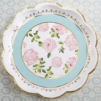 Thumbnail for Tea Time Whimsy 9 in. Premium Paper Plates - Blue (Set of 16)