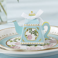 Thumbnail for Tea Time Whimsy Teapot Favor Box - Blue (Set of 24)