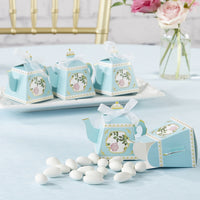 Thumbnail for Tea Time Whimsy Teapot Favor Box - Blue (Set of 24)