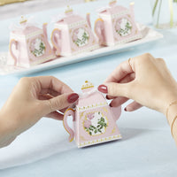 Thumbnail for Tea Time Whimsy Teapot Favor Box - Pink (Set of 24)