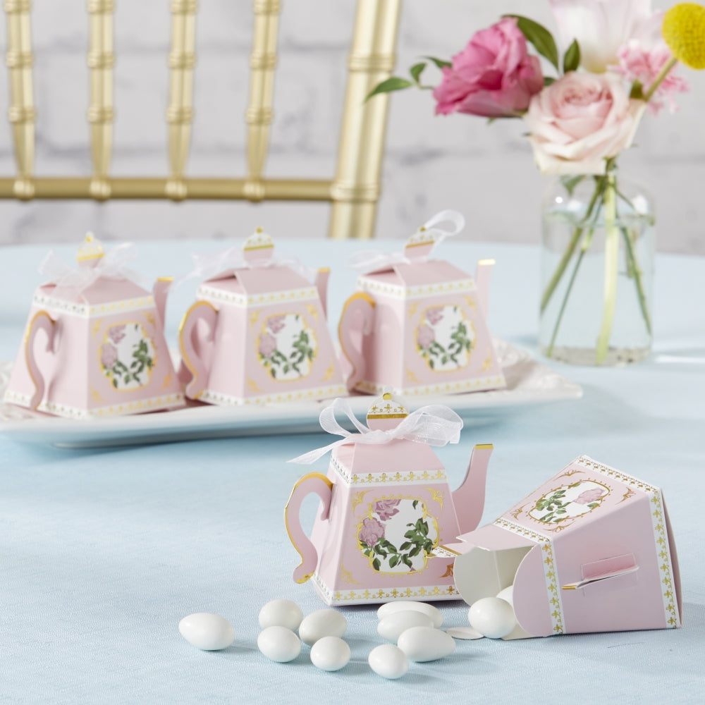 Tea Time Whimsy Teapot Favor Box - Pink (Set of 24)