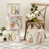 Thumbnail for Pink Woodland Baby Block Box (Set of 4)