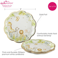 Thumbnail for Safari Baby 9 in. Premium Paper Plates (Set of 16)