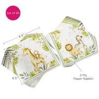 Thumbnail for Safari Baby Shower 78 Piece Party Tableware Set (16 Guests)