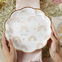 Thumbnail for Boho Rainbow Baby 9 in. Premium Paper Plates (Set of 16)