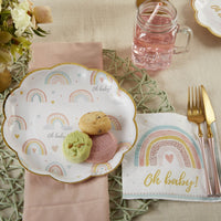 Thumbnail for Boho Rainbow Baby 9 in. Premium Paper Plates (Set of 16)