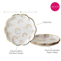 Thumbnail for Boho Rainbow Baby 62 Piece Party Tableware Set (16 Guests)