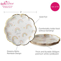 Thumbnail for Boho Rainbow Baby 9 in. Premium Paper Plates (Set of 16)