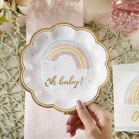 Thumbnail for Boho Rainbow Baby 7 in. Premium Paper Plates (Set of 16)