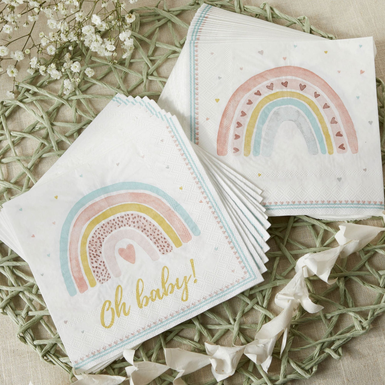 Boho Rainbow Baby 2 Ply Paper Napkins (Set of 30)