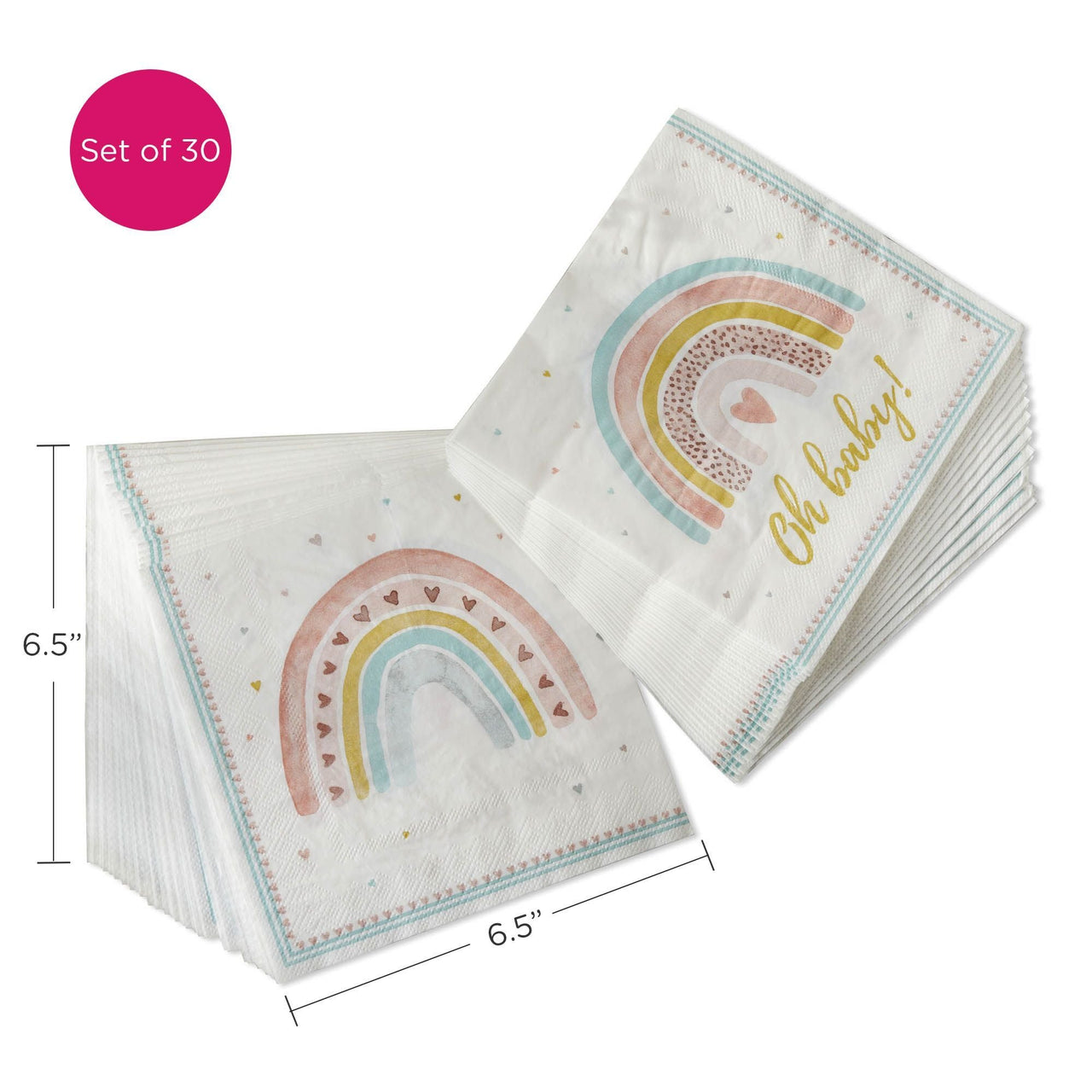 Boho Rainbow Baby 62 Piece Party Tableware Set (16 Guests)