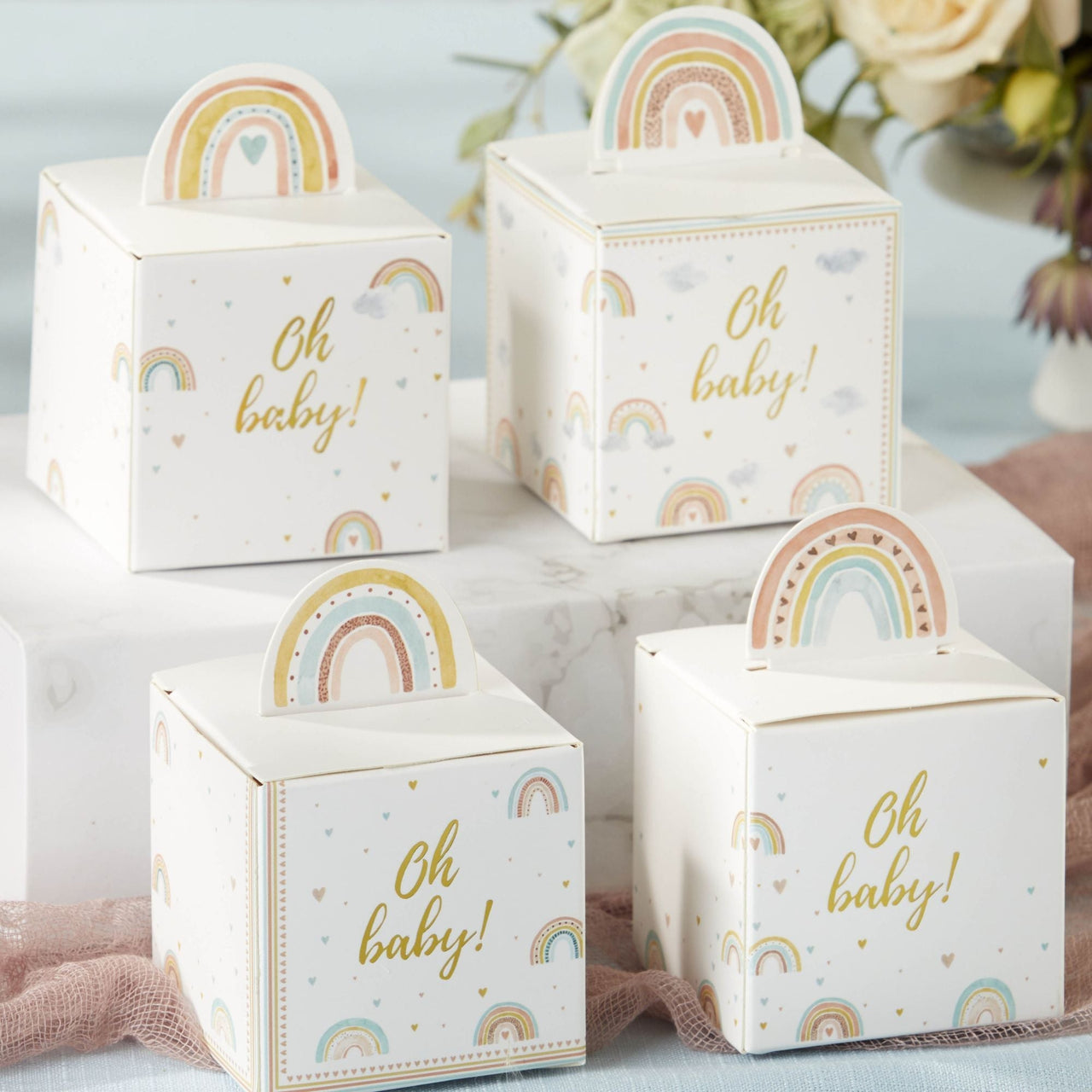 Boho Rainbow Baby Favor Box (Set of 24)