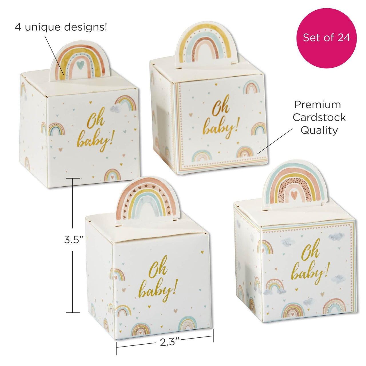 Boho Rainbow Baby Favor Box (Set of 24)