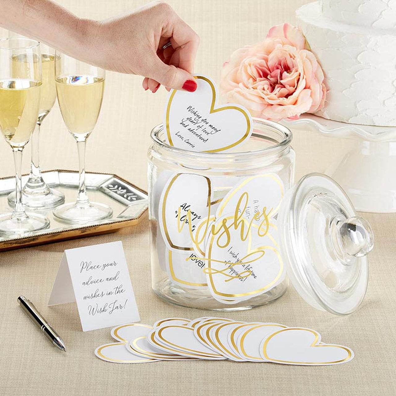 Heart Shaped Cards for Wish Jar (Set of 100)