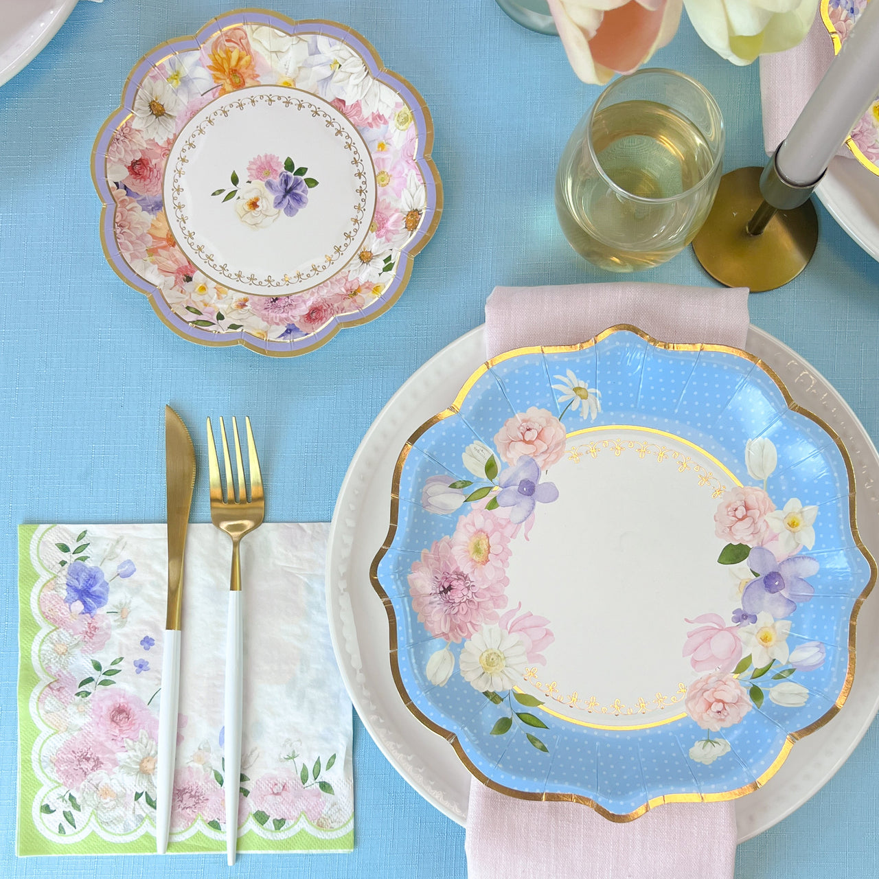 Tea Time Party 7" Premium Paper Plates - Assorted (Set of 16) Atlernate 3