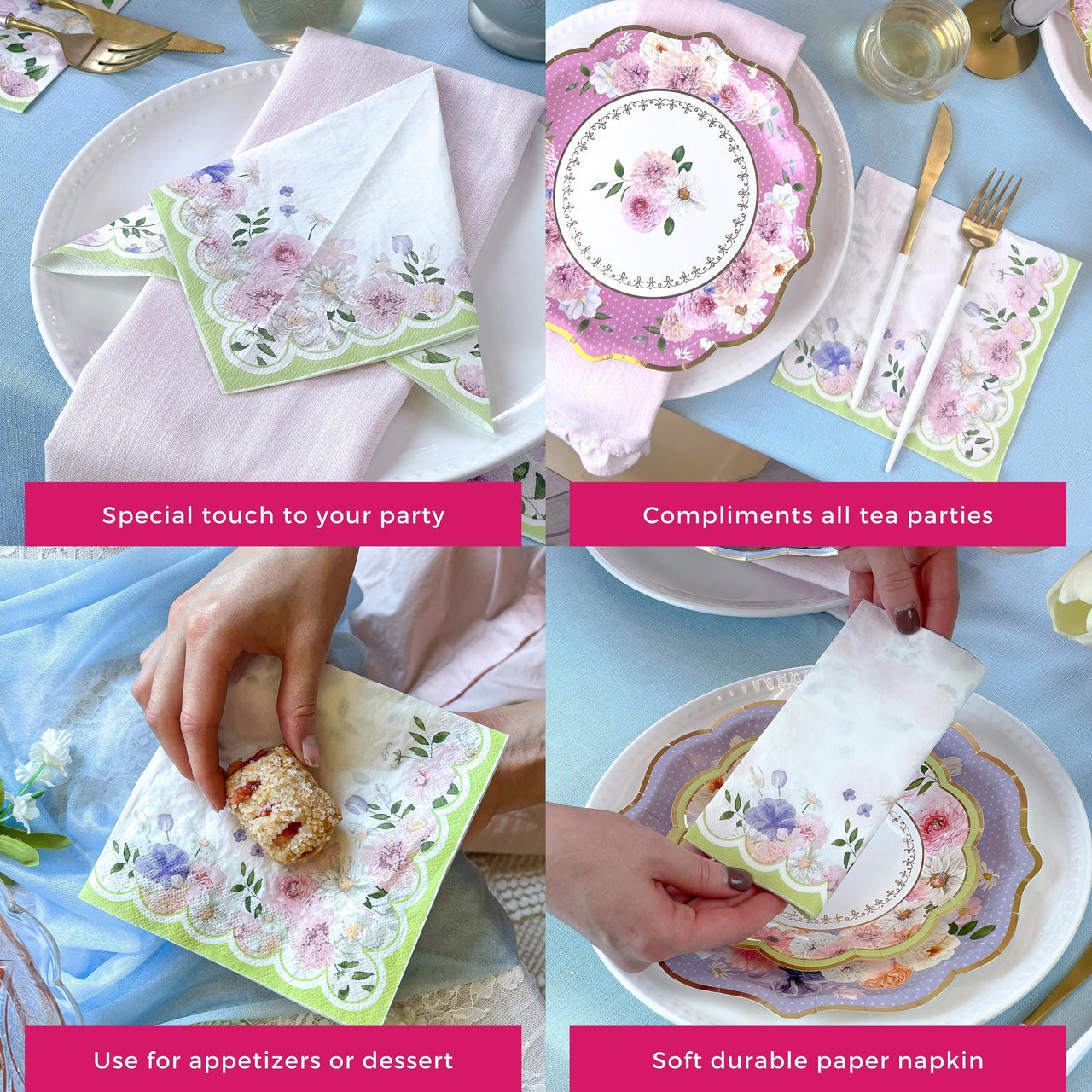 Tea Time Party 2 Ply Paper Napkins (Set of 30) Atlernate 5