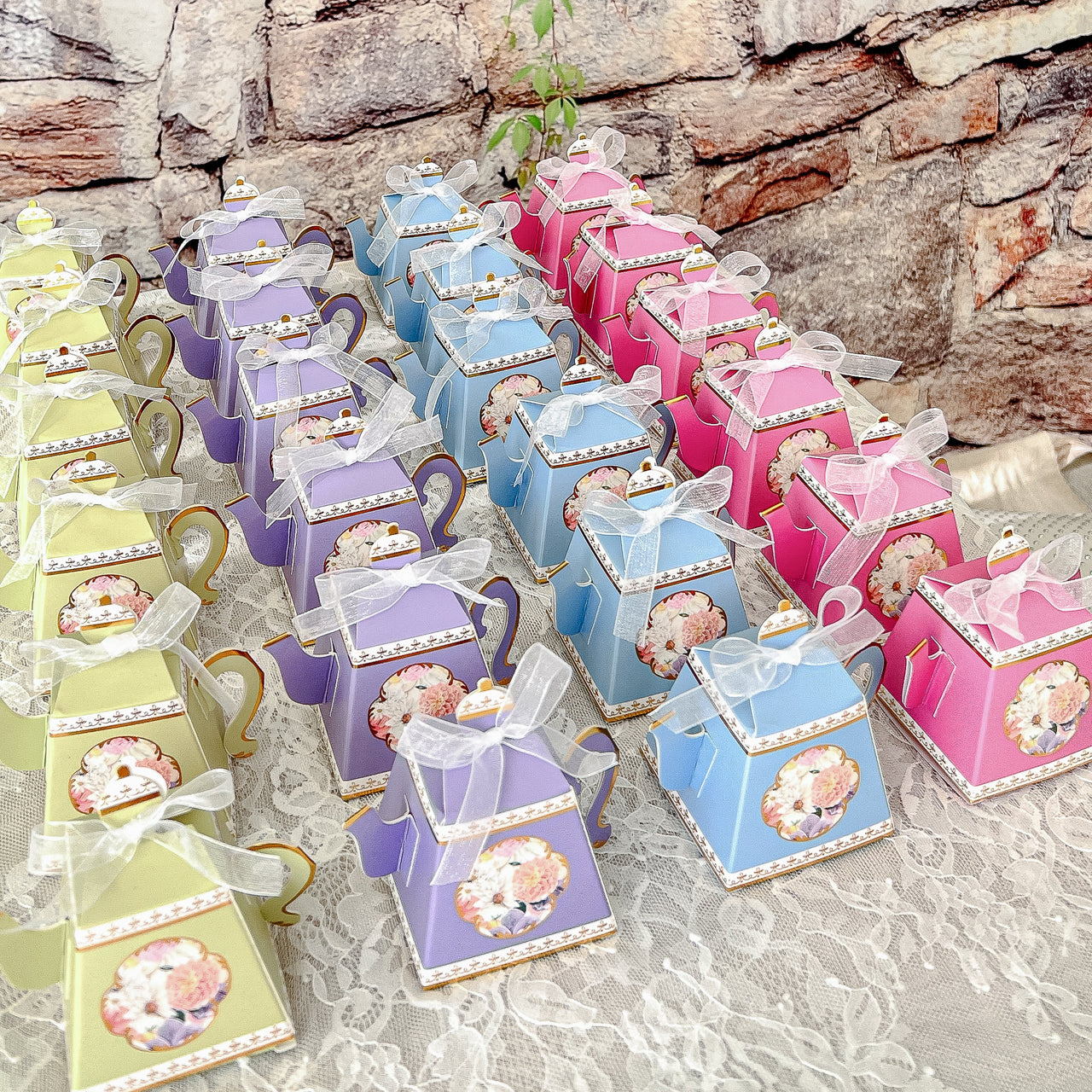 Tea Time Party Favor Box - Assorted (Set of 24)