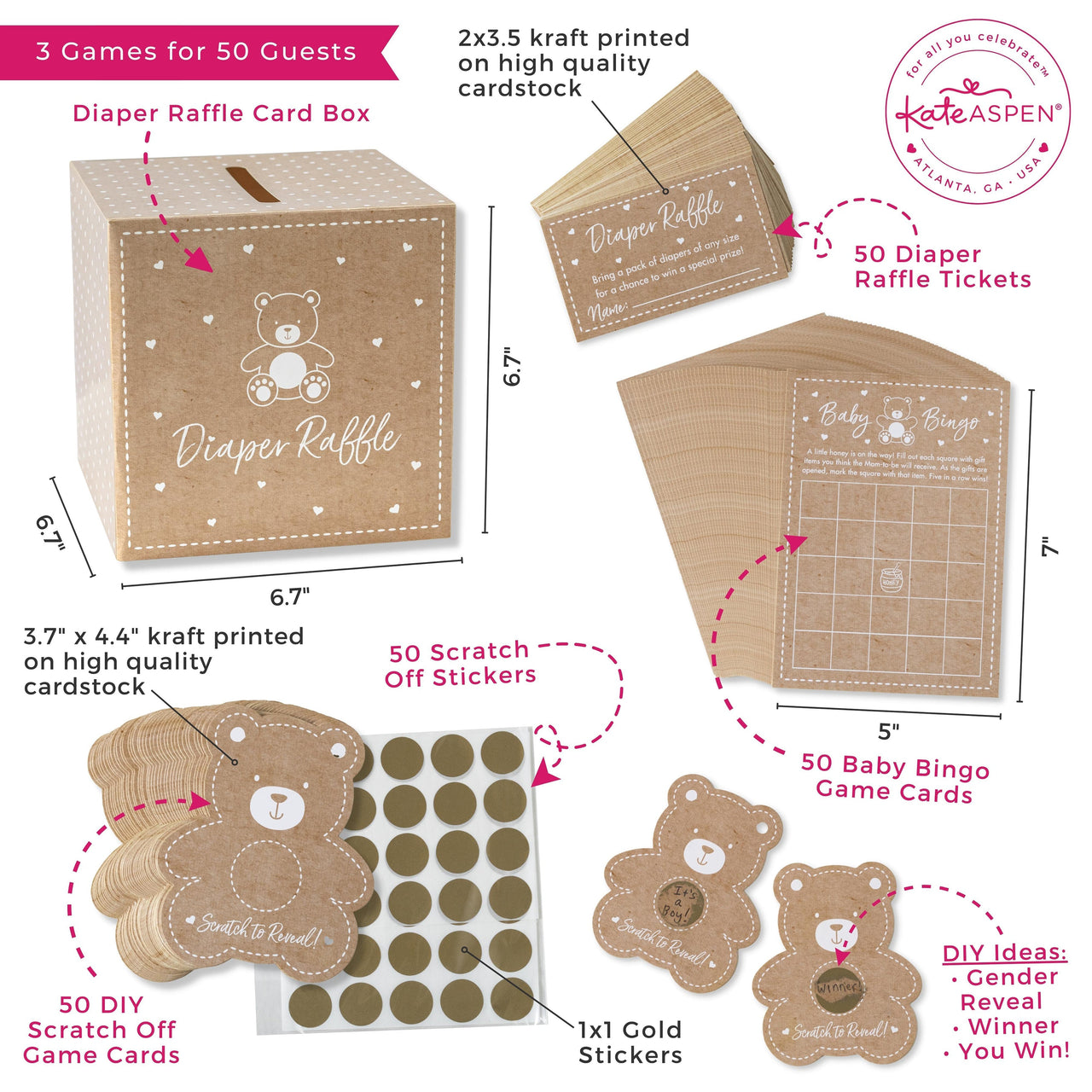 Kraft Bear Diaper Raffle & Scratch Off Game Set Atlernate 6