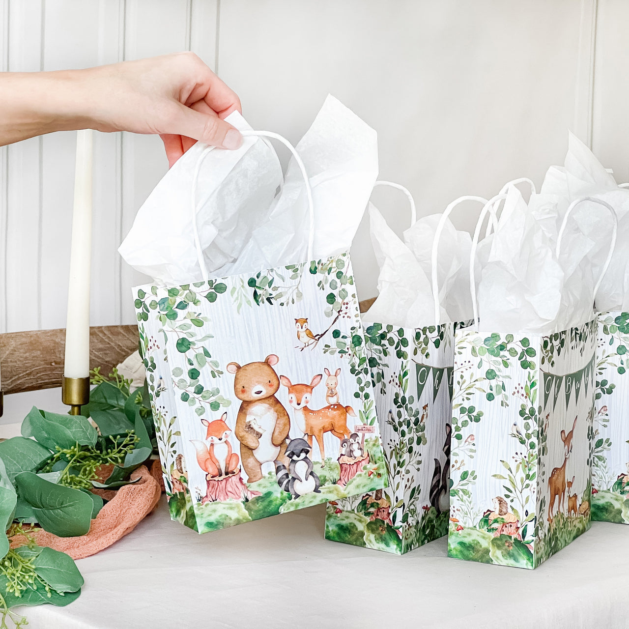 Woodland Shower Gift Bag (Set 24) – Corner Stork Baby Gifts - Specialty Baby Gifts