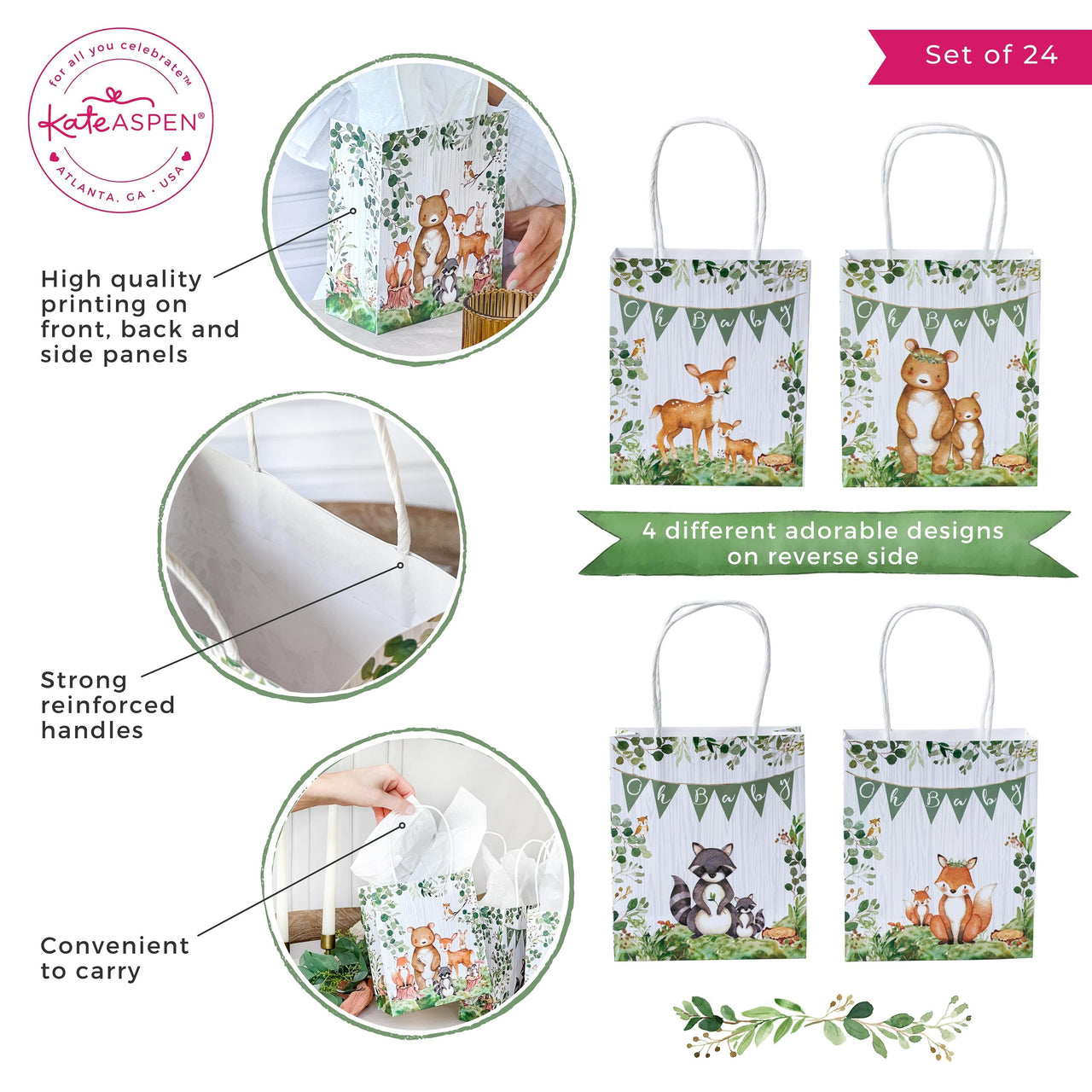 Woodland Baby Shower Gift Bag (Set of 24) Atlernate 5